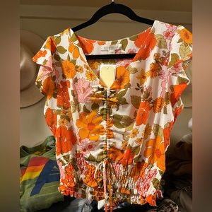 Crop top hippie boho floral